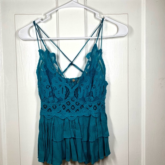 Teal Free People Tank - Sexy boho vibes - Picture 4 of 4